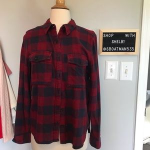 Red Button Down